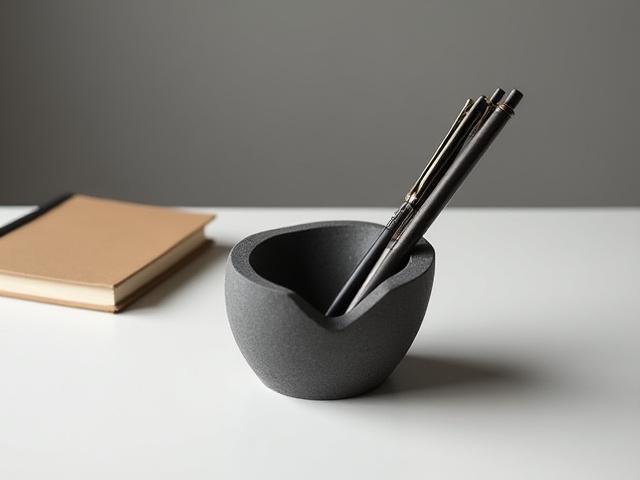 Support de stylos 'Obole' en béton et papier